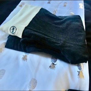 Gray with yellow Fold over SO LOW yoga pants